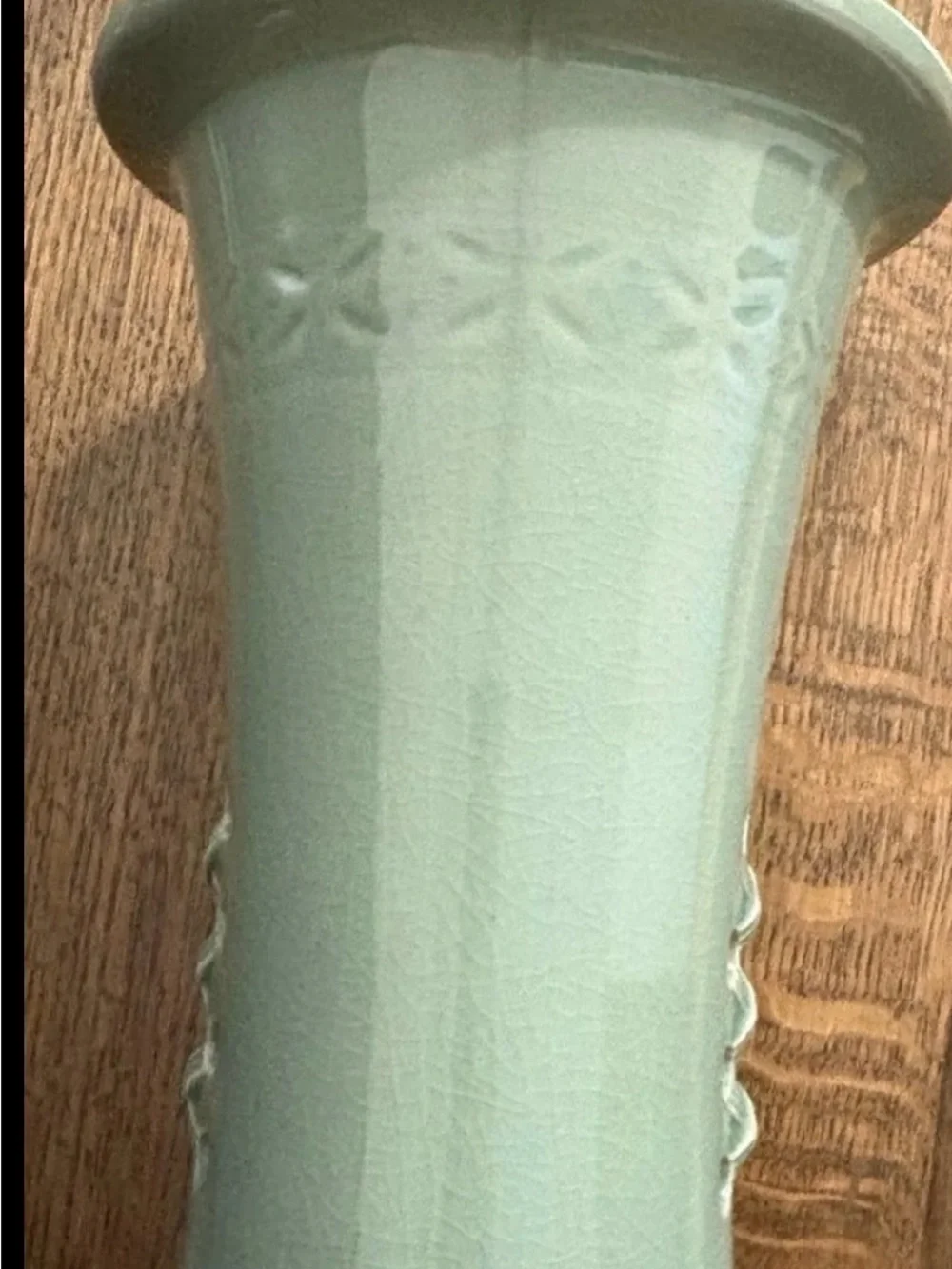 Vintage Chinese Celadon Orchid Pot Crackle Glaze Openwork Tall Cymbidium Planter